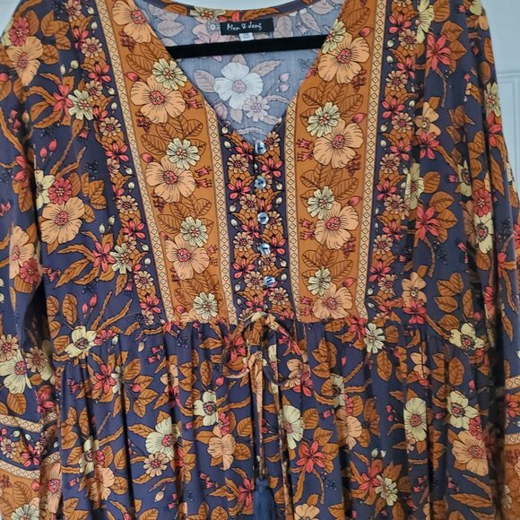 Mon & Jons Boho Style Floral One Size Maxi Dress - Picture 5 of 9